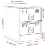 Tables de chevet 2 pcs noir 34,5x39x44 cm acier – Image 12