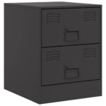 Tables de chevet 2 pcs noir 34,5x39x44 cm acier – Image 4