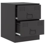 Tables de chevet 2 pcs noir 34,5x39x44 cm acier – Image 5