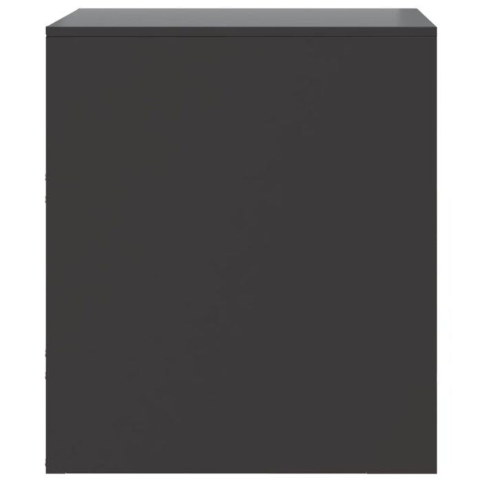 Tables de chevet 2 pcs noir 34,5x39x44 cm acier – Image 6