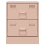 Table de chevet rose 34,5x39x44 cm acier – Image 4