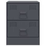 Table de chevet anthracite 34,5x39x44 cm acier – Image 4