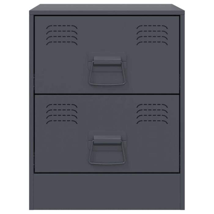 Table de chevet anthracite 34,5x39x44 cm acier – Image 4