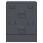 Tables de chevet 2 pcs anthracite 34,5x39x44 cm acier – Image 3