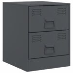 Tables de chevet 2 pcs anthracite 34,5x39x44 cm acier – Image 4