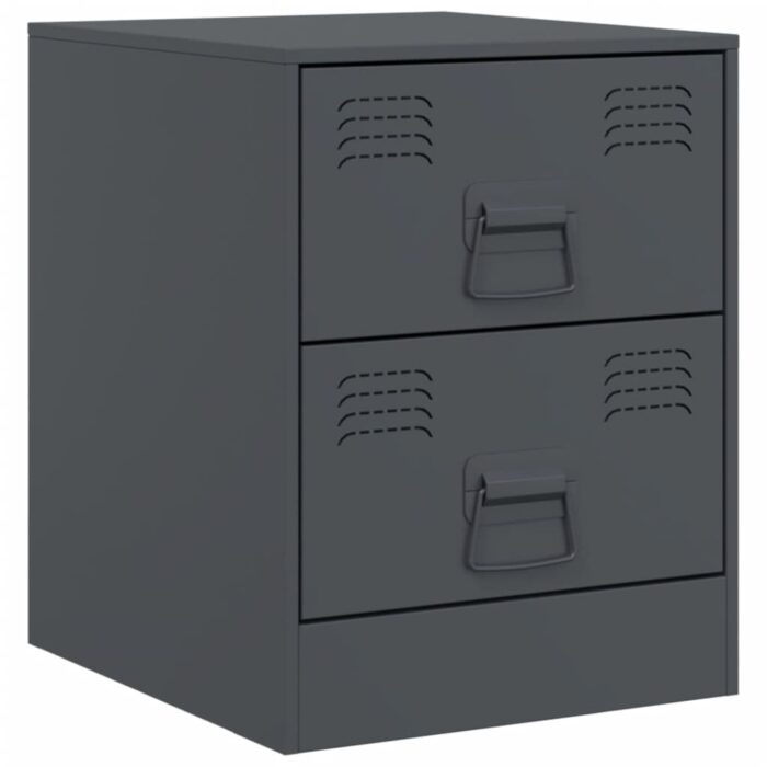Tables de chevet 2 pcs anthracite 34,5x39x44 cm acier – Image 4