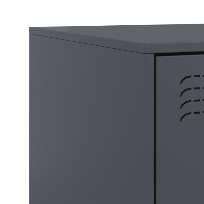 Tables de chevet 2 pcs anthracite 34,5x39x44 cm acier – Image 8