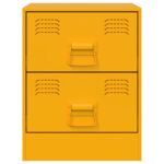 Table de chevet jaune 34,5x39x44 cm acier – Image 4