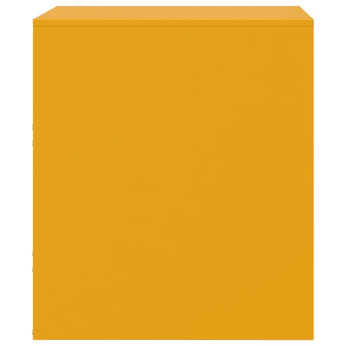 Table de chevet jaune 34,5x39x44 cm acier – Image 6