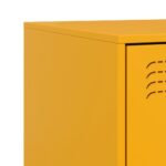 Table de chevet jaune 34,5x39x44 cm acier – Image 8