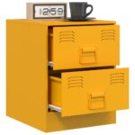 Tables de chevet 2 pcs jaune 34,5x39x44 cm acier – Image 2