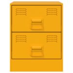 Tables de chevet 2 pcs jaune 34,5x39x44 cm acier – Image 3