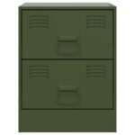 Table de chevet vert 34,5x39x44 cm acier – Image 4