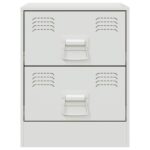 Table de chevet blanc 34,5x39x44 cm acier – Image 4