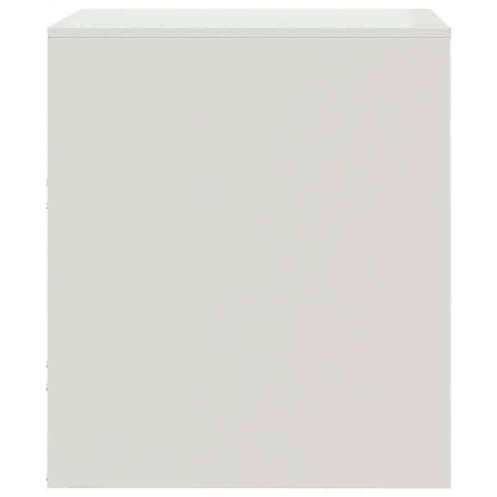 Table de chevet blanc 34,5x39x44 cm acier – Image 6