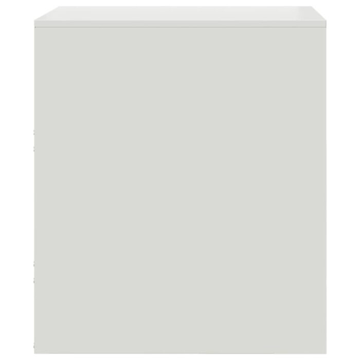 Tables de chevet 2 pcs blanc 34,5x39x44 cm acier – Image 5