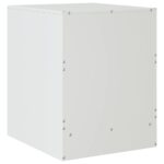 Tables de chevet 2 pcs blanc 34,5x39x44 cm acier – Image 6