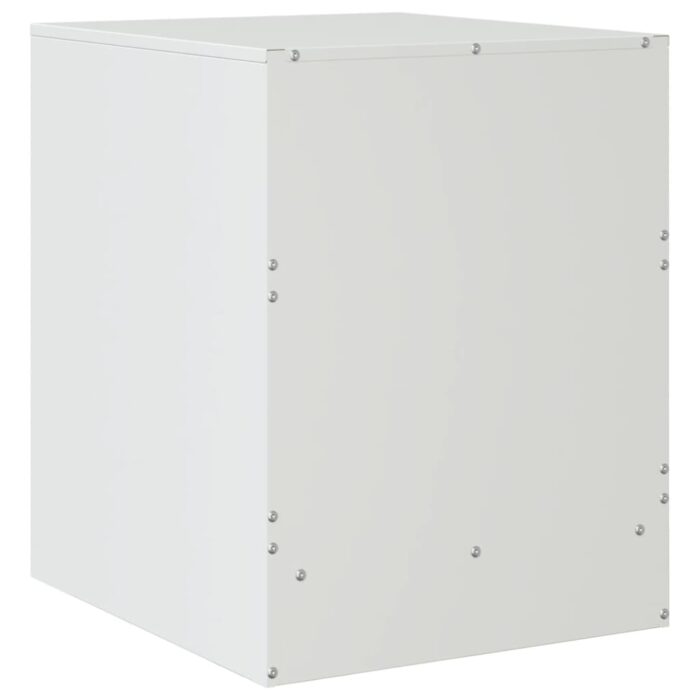 Tables de chevet 2 pcs blanc 34,5x39x44 cm acier – Image 6