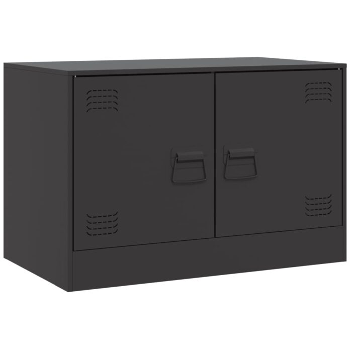 Meubles TV 2 pcs noir 67x39x44 cm acier – Image 3