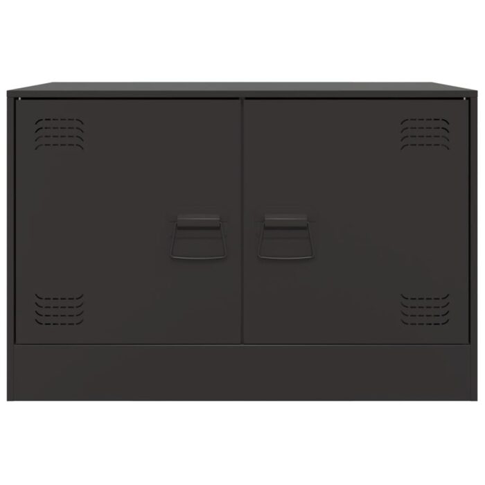 Meubles TV 2 pcs noir 67x39x44 cm acier – Image 4
