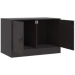 Meubles TV 2 pcs noir 67x39x44 cm acier – Image 5