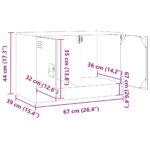 Meuble TV rose 67x39x44 cm acier – Image 11