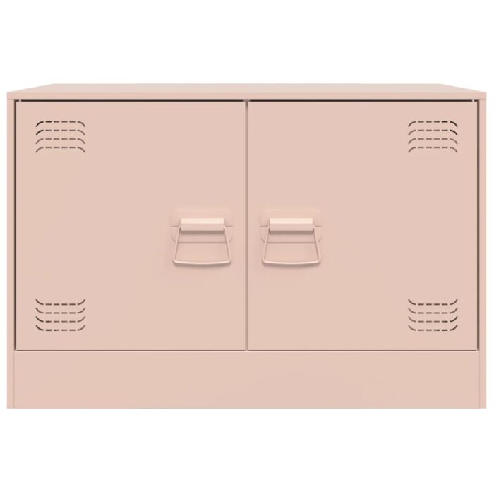 Meuble TV rose 67x39x44 cm acier – Image 3
