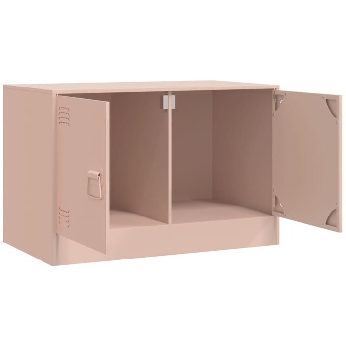 Meuble TV rose 67x39x44 cm acier – Image 4