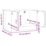 Meuble TV rose 67x39x44 cm acier – Image 9