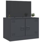 Meuble TV anthracite 67x39x44 cm acier – Image 3