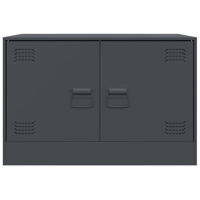 Meuble TV anthracite 67x39x44 cm acier – Image 4
