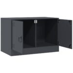 Meuble TV anthracite 67x39x44 cm acier – Image 5