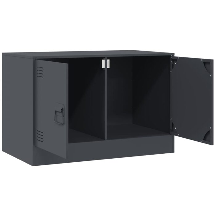 Meuble TV anthracite 67x39x44 cm acier – Image 5