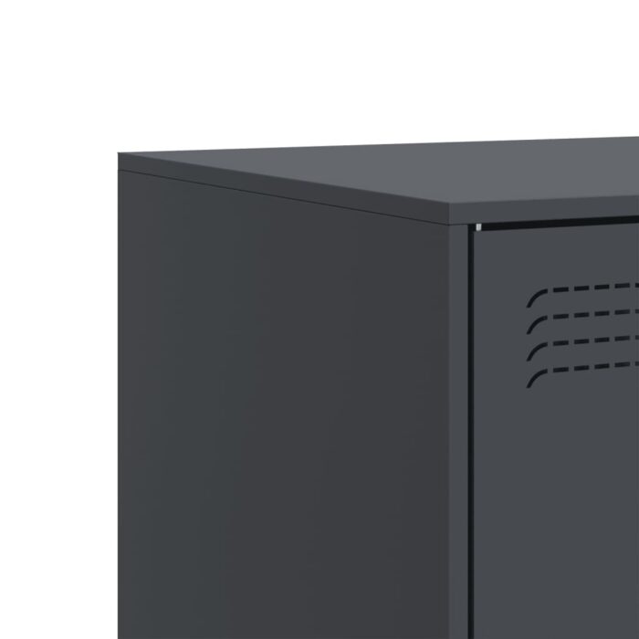 Meuble TV anthracite 67x39x44 cm acier – Image 8