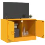 Meuble TV jaune moutarde 67x39x44 cm acier – Image 2