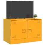 Meuble TV jaune moutarde 67x39x44 cm acier – Image 3
