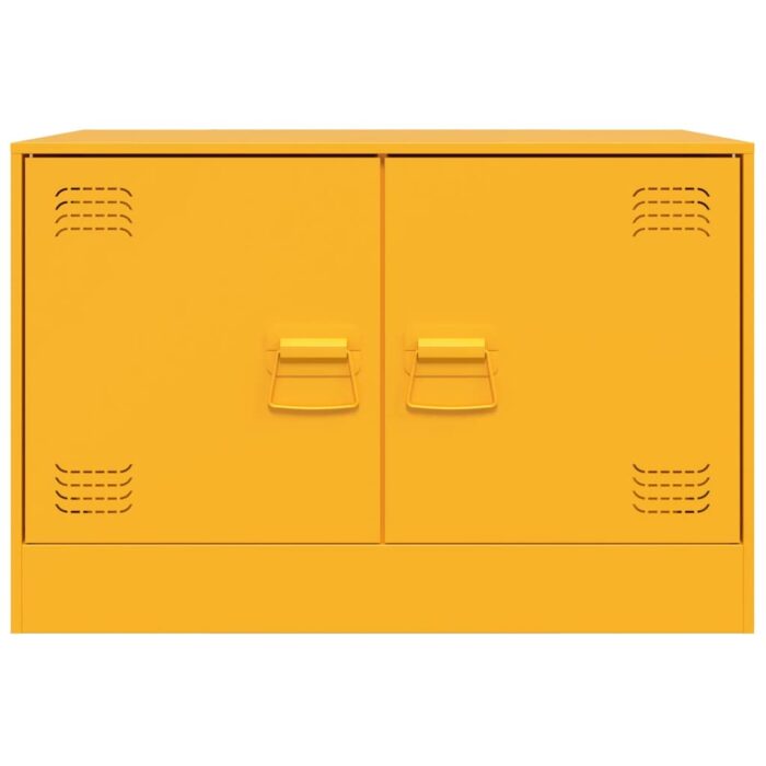 Meuble TV jaune moutarde 67x39x44 cm acier – Image 4
