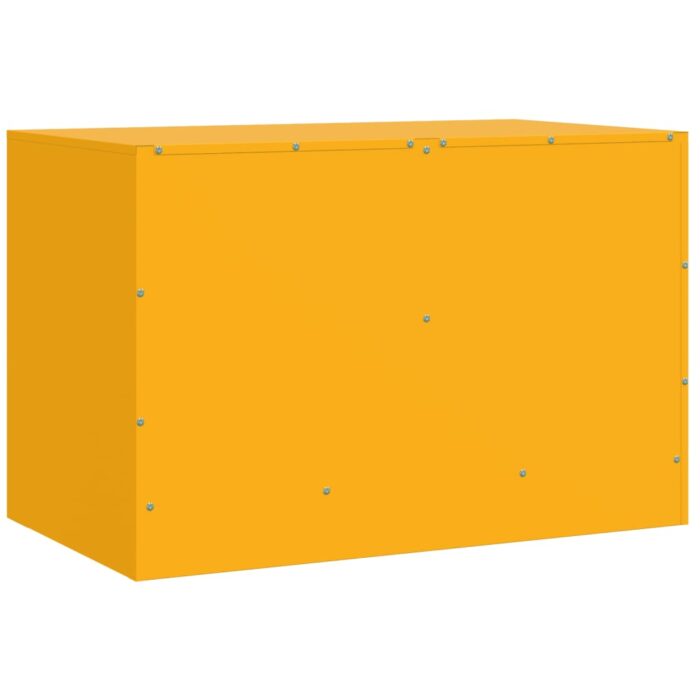 Meuble TV jaune moutarde 67x39x44 cm acier – Image 7