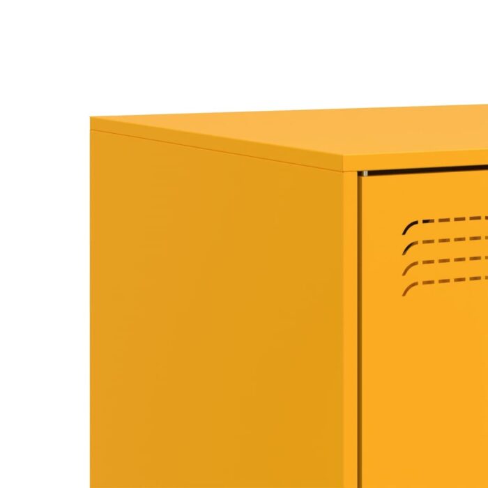 Meuble TV jaune moutarde 67x39x44 cm acier – Image 8