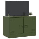 Meuble TV vert olive 67x39x44 cm acier – Image 3