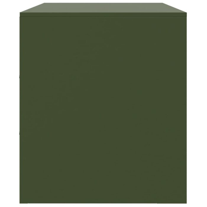 Meuble TV vert olive 67x39x44 cm acier – Image 6