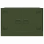 Meubles TV 2 pcs vert olive 67x39x44 cm acier – Image 4