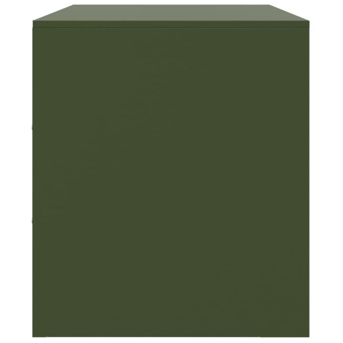 Meubles TV 2 pcs vert olive 67x39x44 cm acier – Image 6