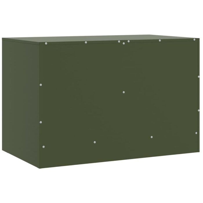 Meubles TV 2 pcs vert olive 67x39x44 cm acier – Image 7