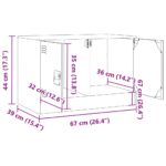 Meuble TV blanc 67x39x44 cm acier – Image 10