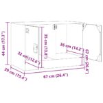 Meuble TV blanc 67x39x44 cm acier – Image 12