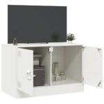 Meuble TV blanc 67x39x44 cm acier – Image 2