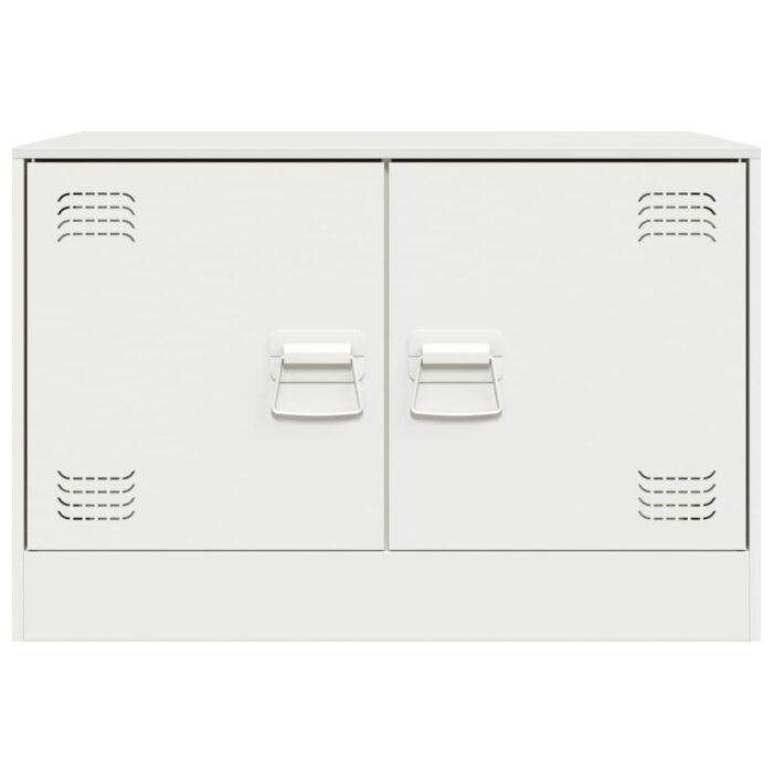 Meuble TV blanc 67x39x44 cm acier – Image 4