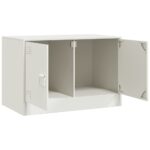 Meuble TV blanc 67x39x44 cm acier – Image 5