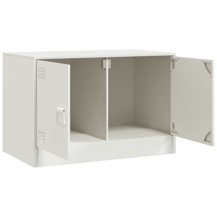 Meuble TV blanc 67x39x44 cm acier – Image 5